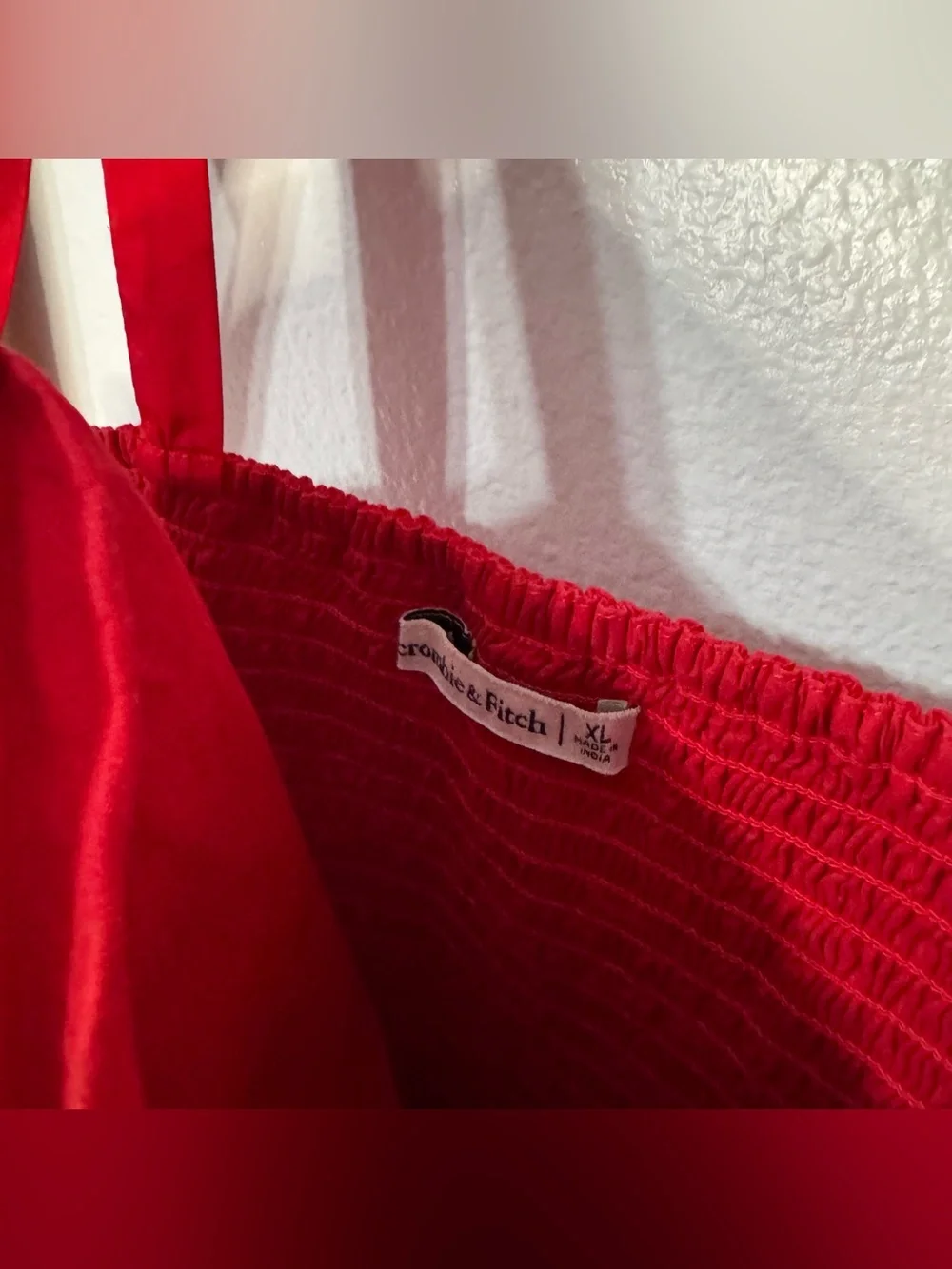 Abercrombie & Fitch Red Emerson Tie Strap Maxi Dress